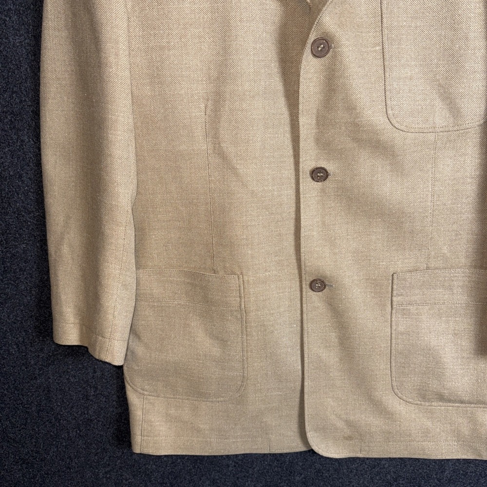 Jos. A. Bank Linen Silk Wool Blend Blazer Medium Beige Excellent Condition - Picture 5 of 12